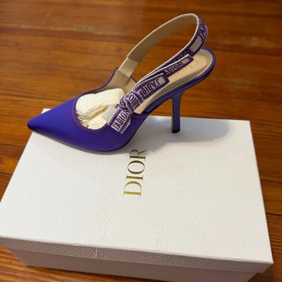 New in Box Authentic Dior J’adore Purple Slingback Heels size 39 - Picture 3 of 8